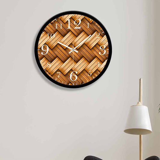 Modern Wooden Pattern Printed Wall Clock