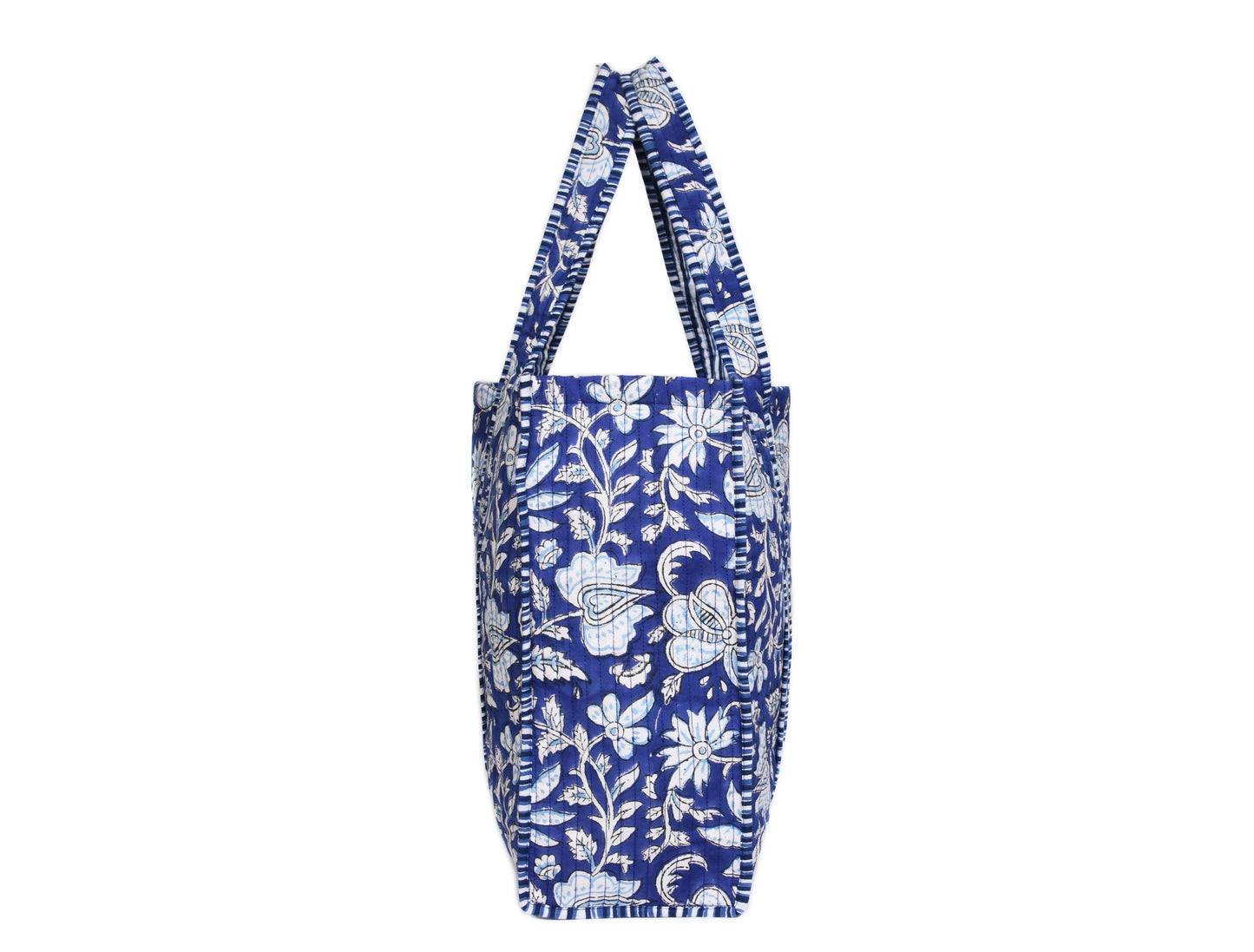 Quilted Cotton Tote Bags - Navy