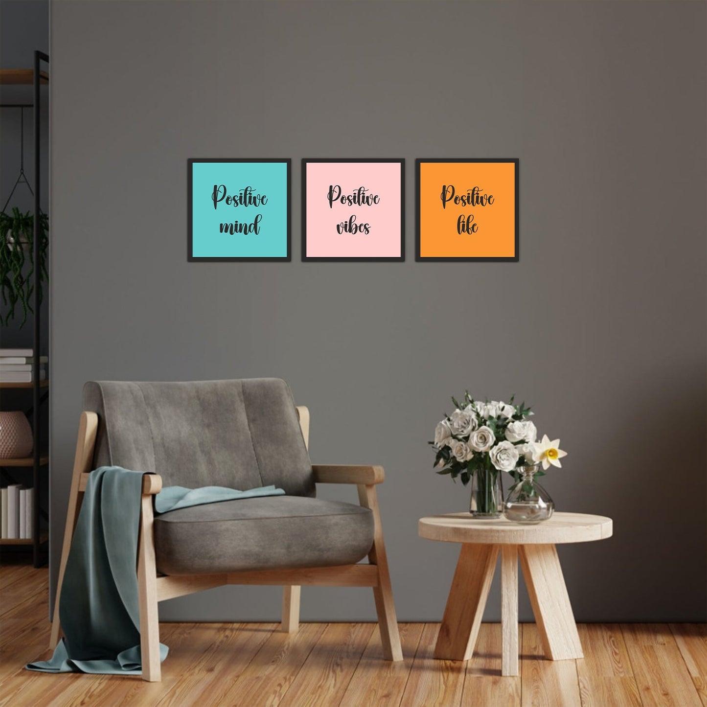 Positive mind, Positive Vibes, Positive Life Set of 3 Wall Hanging