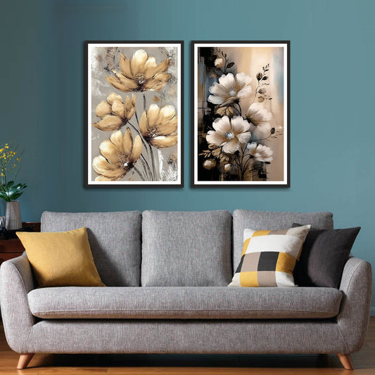 Beautiful Flower with Flower Bud Set of Wall Frames