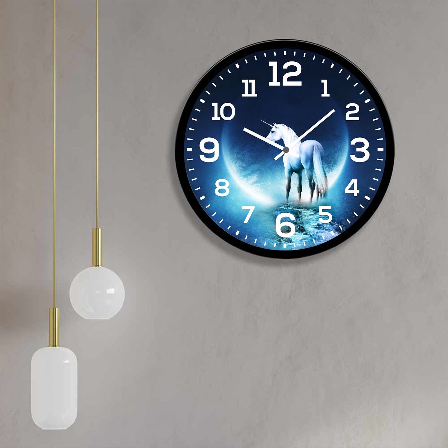 Blue Horse With Premium Design Wall Clock