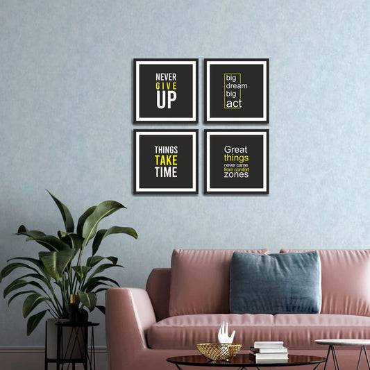 Never Give Up Quotes Frame Wall FramesSet of 4