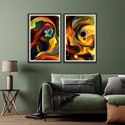 Beautiful Colorful Scenery & Arts Set of 2 Wall Frames