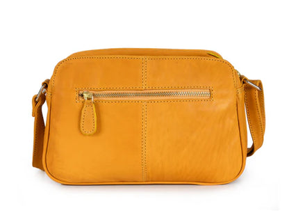 Ardentia Quilted Leather Ladies Crossbody Bag - Mustard