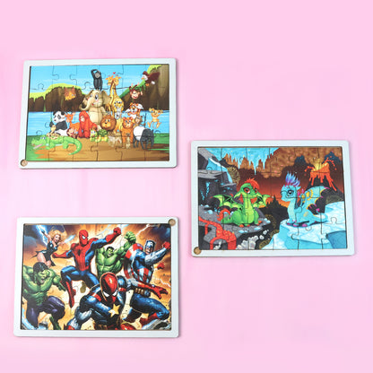 Educational Wooden Jigsaw Puzzle Board - (Mix Design  1 Pc)