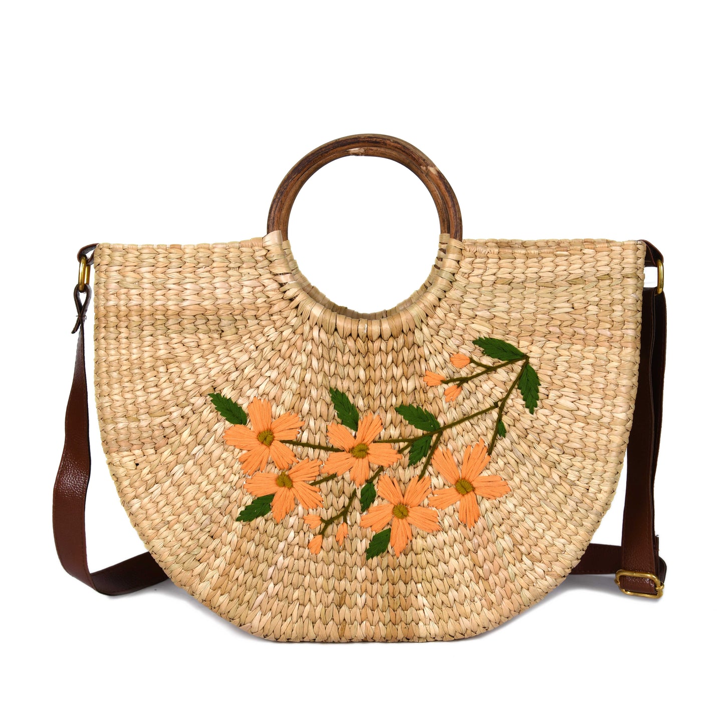 Nature Nest Shopper Handwoven Embroidered Handbag