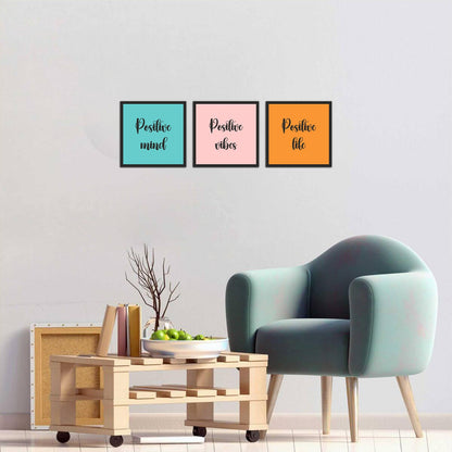 Positive mind, Positive Vibes, Positive Life Set of 3 Wall Hanging