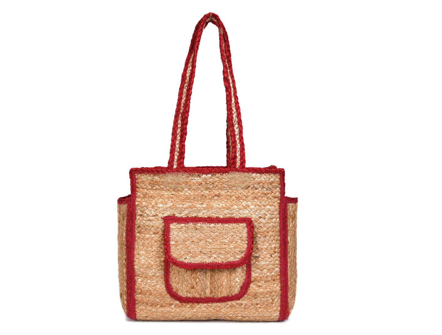 Urban Eco Jute Tote Bags - Red