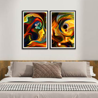 Beautiful Colorful Scenery & Arts Set of 2 Wall Frames