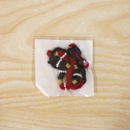 Traditional Handmade Red Black Thread Rakhi For Brother (1 Pc)