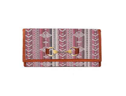 Dakota Jacquard and Leather Wallet - Tan