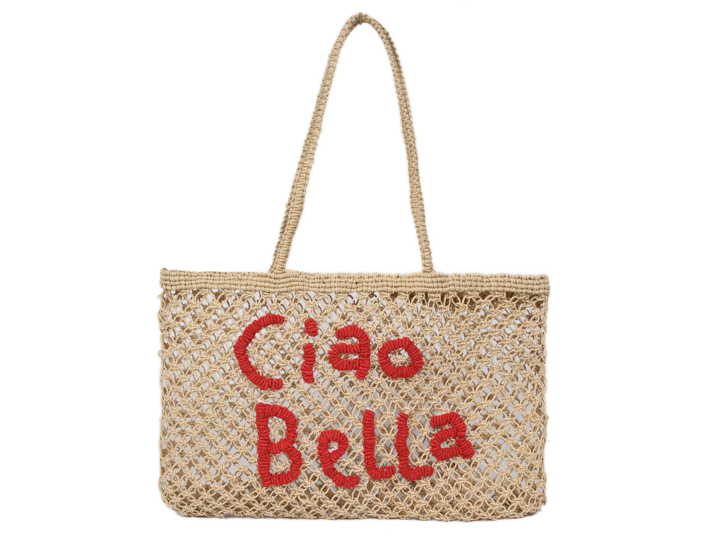 Woven Jute Tote Bag - Ciao Bella