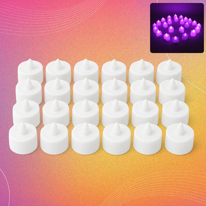 6634  Flameless Led Tealights Smokeless Plastic Decorative Candles - Led Tea Light Candle For Home Decoration (Pack Of 24)