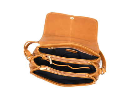 Stylish Tan Leather Crossbody Bag