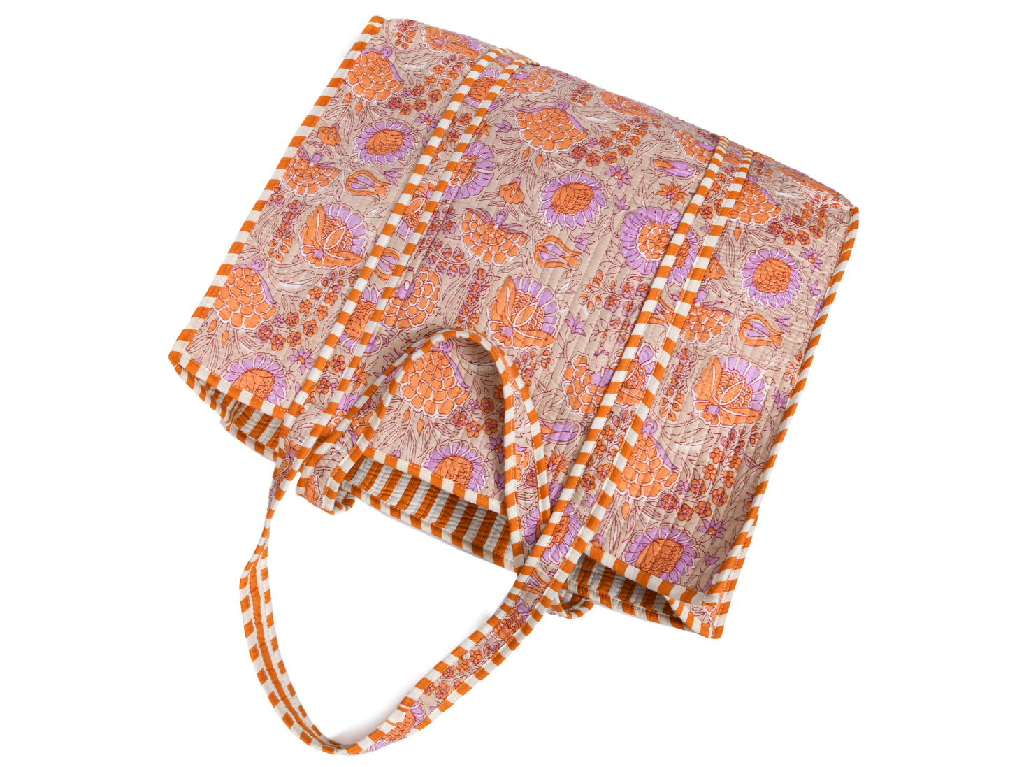 Quilted Cotton Tote Bags - Lotus