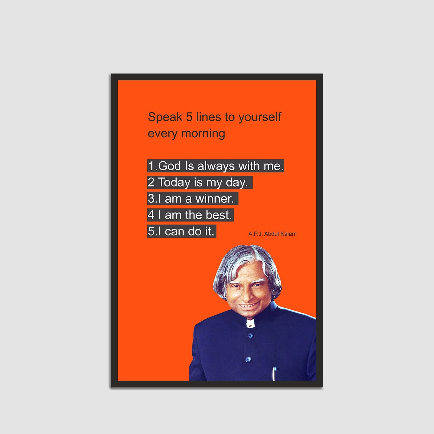 Beautiful Thoughts with A.P.J Abdul Kalam Single Wall Frame