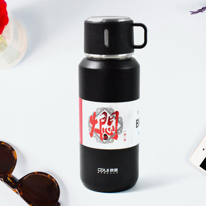 13041 Stainless Steel Vacuum Insulated Water Bottle  Cup  Leak Proof Flask For Tea Coffee  Reusable Water Bottle With Hanging Strap  Bottle For Hot  Cold Drinks Wide Mouth Water Flask (900 Ml  Mix Color)