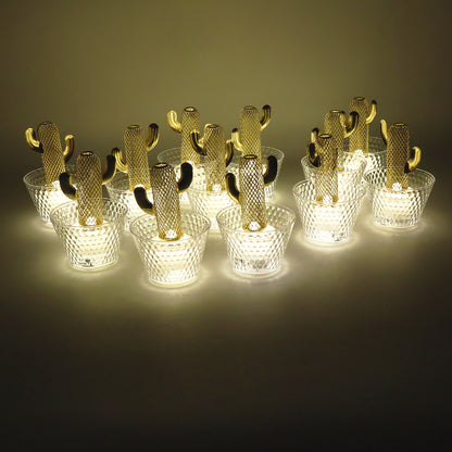 Decorative Cactus Shape Led Tealight Candles (12 Pc)