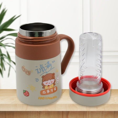 Stainless Steel Mug  Bottle Vacuum Insulated Cup With Handle  Small Cup Tumbler (550 Ml)