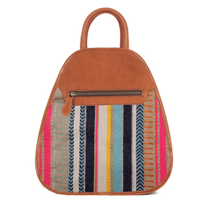 Hampshire Backpack Jacquard with Leather - Tan