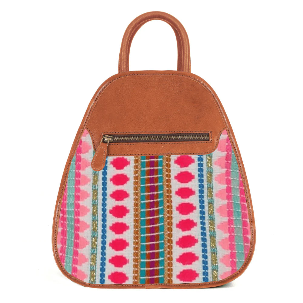 Hampshire Backpack Jacquard with Leather - Tan