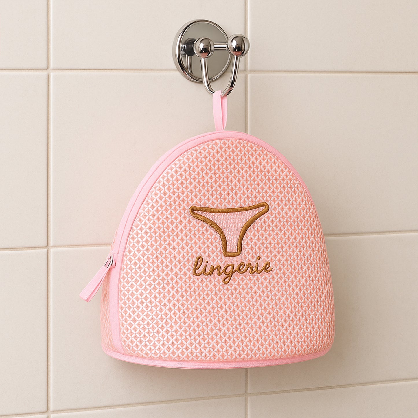 Lingerie Wash Bag  Dome-shaped Protective Mesh Laundry Pouch With Zip Closure (1 Pc)