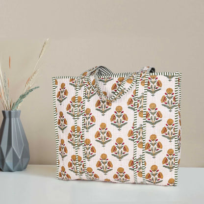 Quilted Cotton Tote Bags - Floral