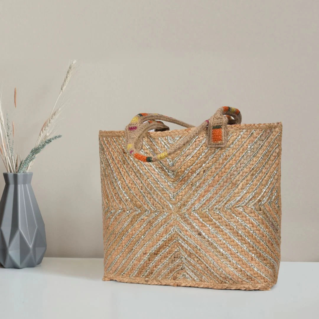 Western Style Jute Totes Bags for Women