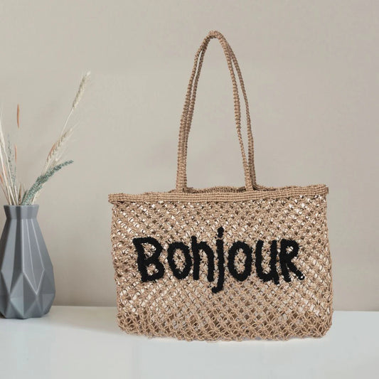 Woven Jute Tote Bag - Love | LB - 857