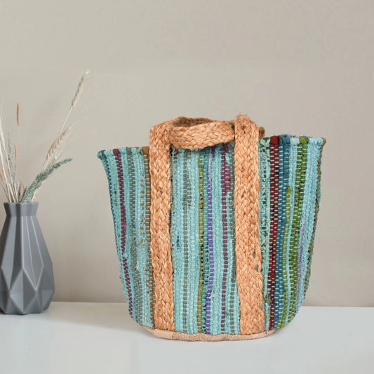 Midnight Waves Jute Tote Bag