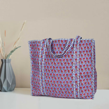 Quilted Cotton Tote Bags - Violet