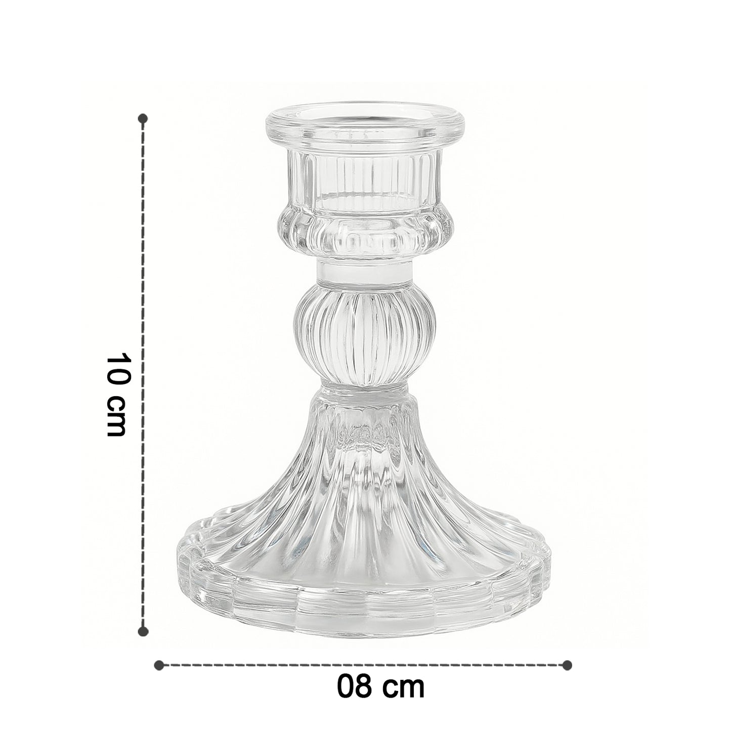 Elegant Crystal Glass Candle Holder Stand (1 Pc)