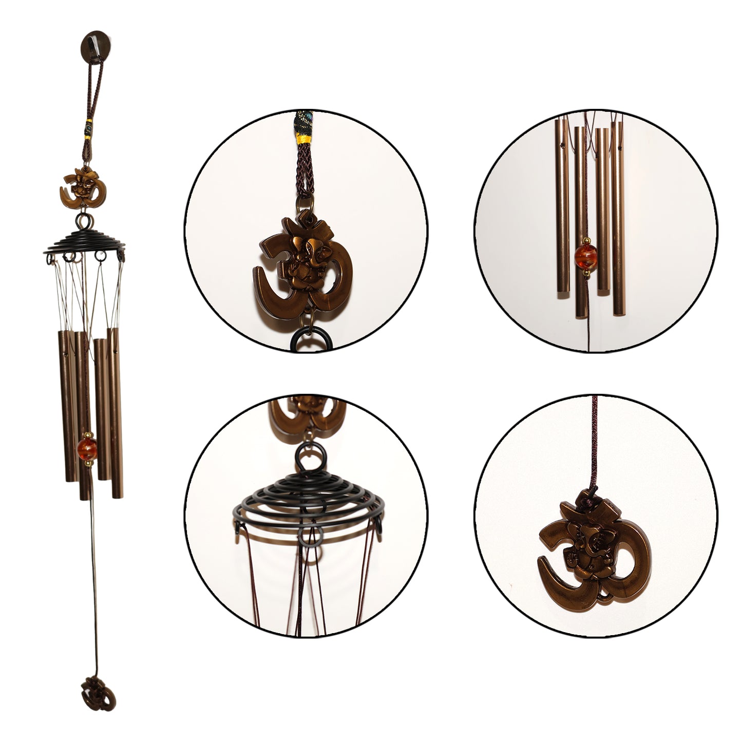 Metal Wind Chime With Om Symbol (1 Pc)