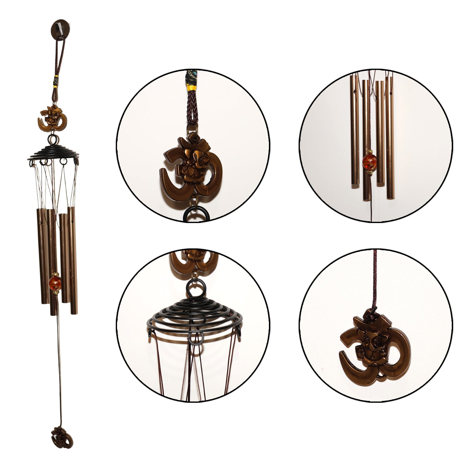Metal Wind Chime With Om Symbol (1 Pc)