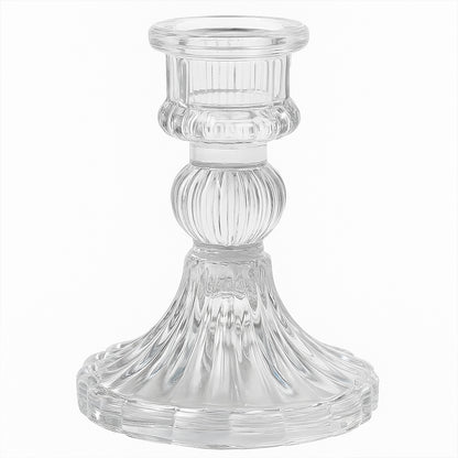 Elegant Crystal Glass Candle Holder Stand (1 Pc)