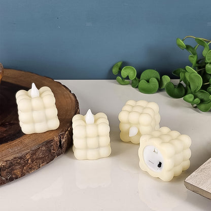 Led Flameless Cube Decorative Candles (24 Pc)