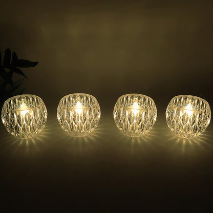 Crystal Design Led Tealight Candles (6 Pc  Set)
