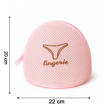 Lingerie Wash Bag  Dome-shaped Protective Mesh Laundry Pouch With Zip Closure (1 Pc)