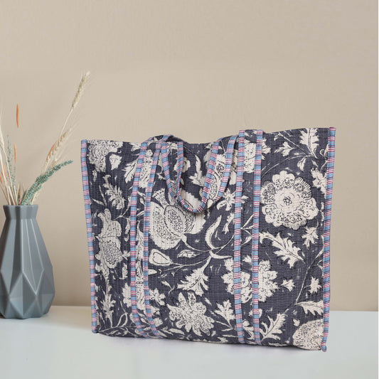 Quilted Cotton Tote Bags - Floral