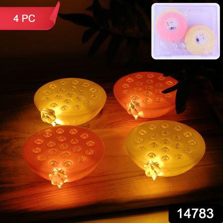 Set Of 4 Lotus Canopy Led Decorative Lamps