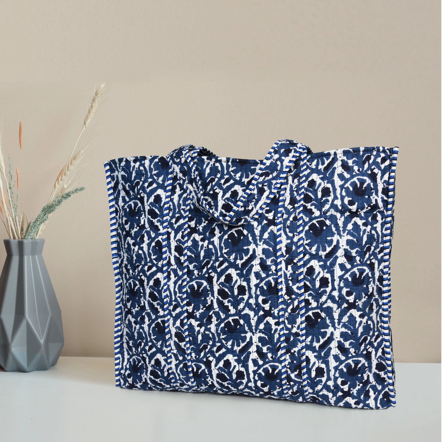 Quilted Cotton Tote Bag