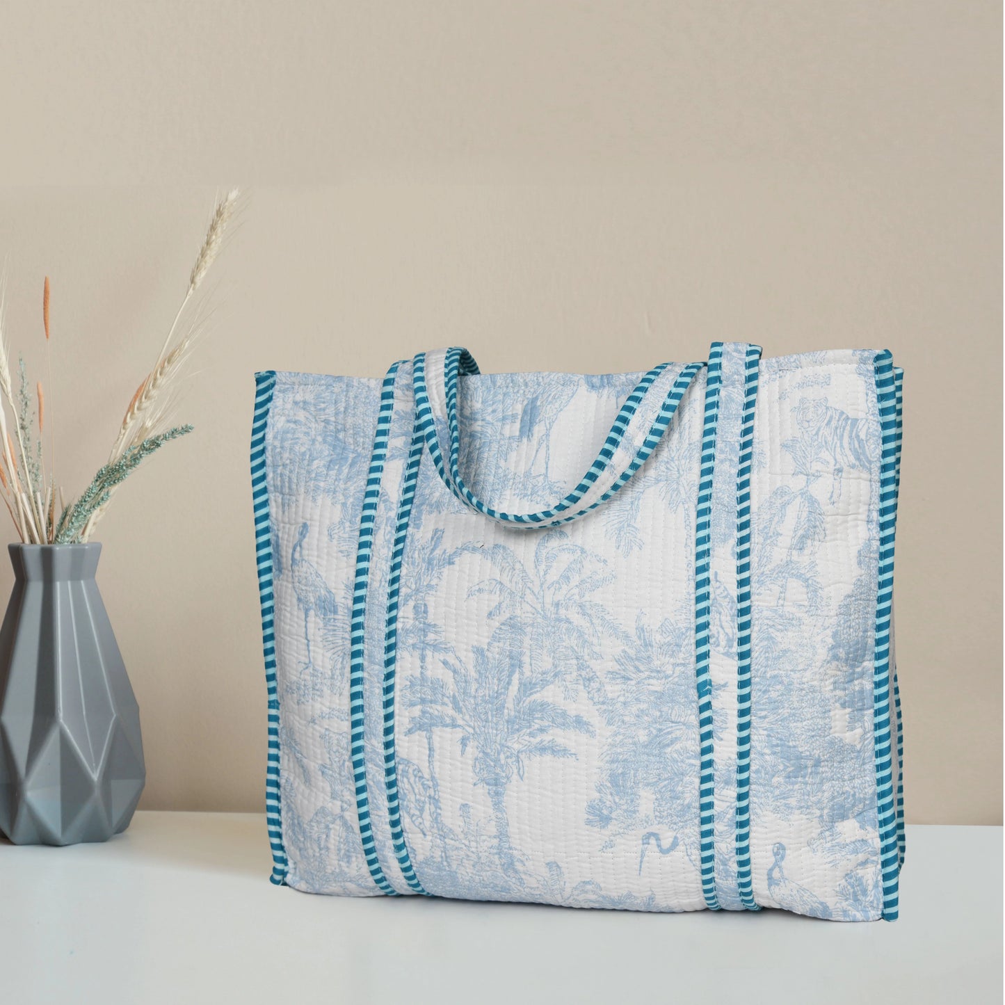 Quilted Cotton Tote Bag