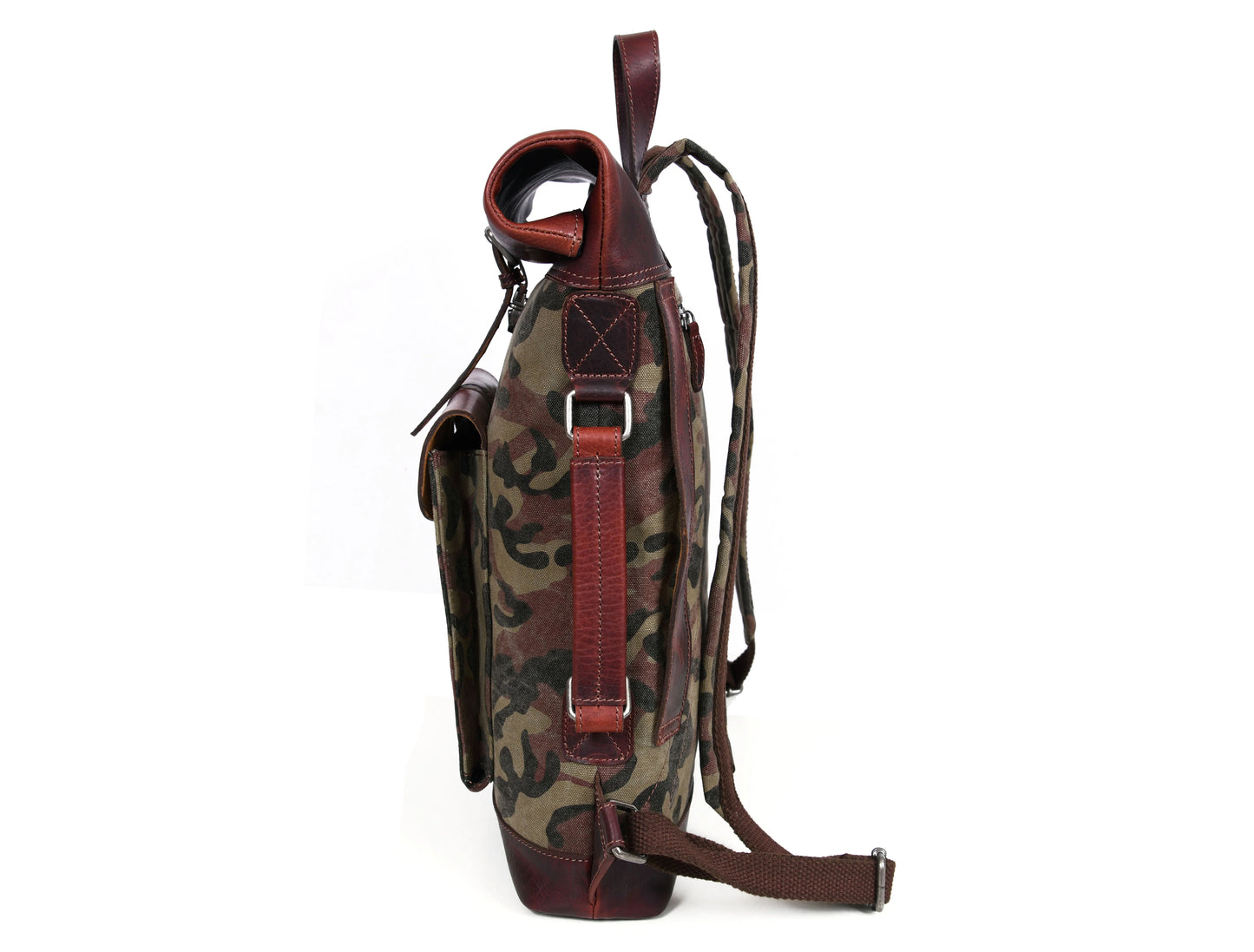 Leather Canvas Backpack