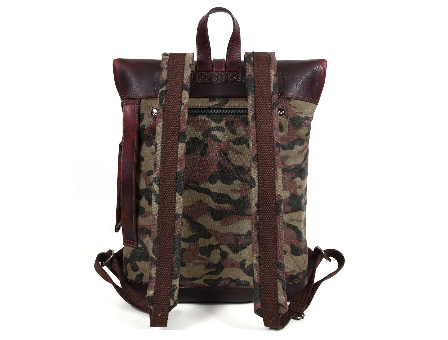 Leather Canvas Backpack