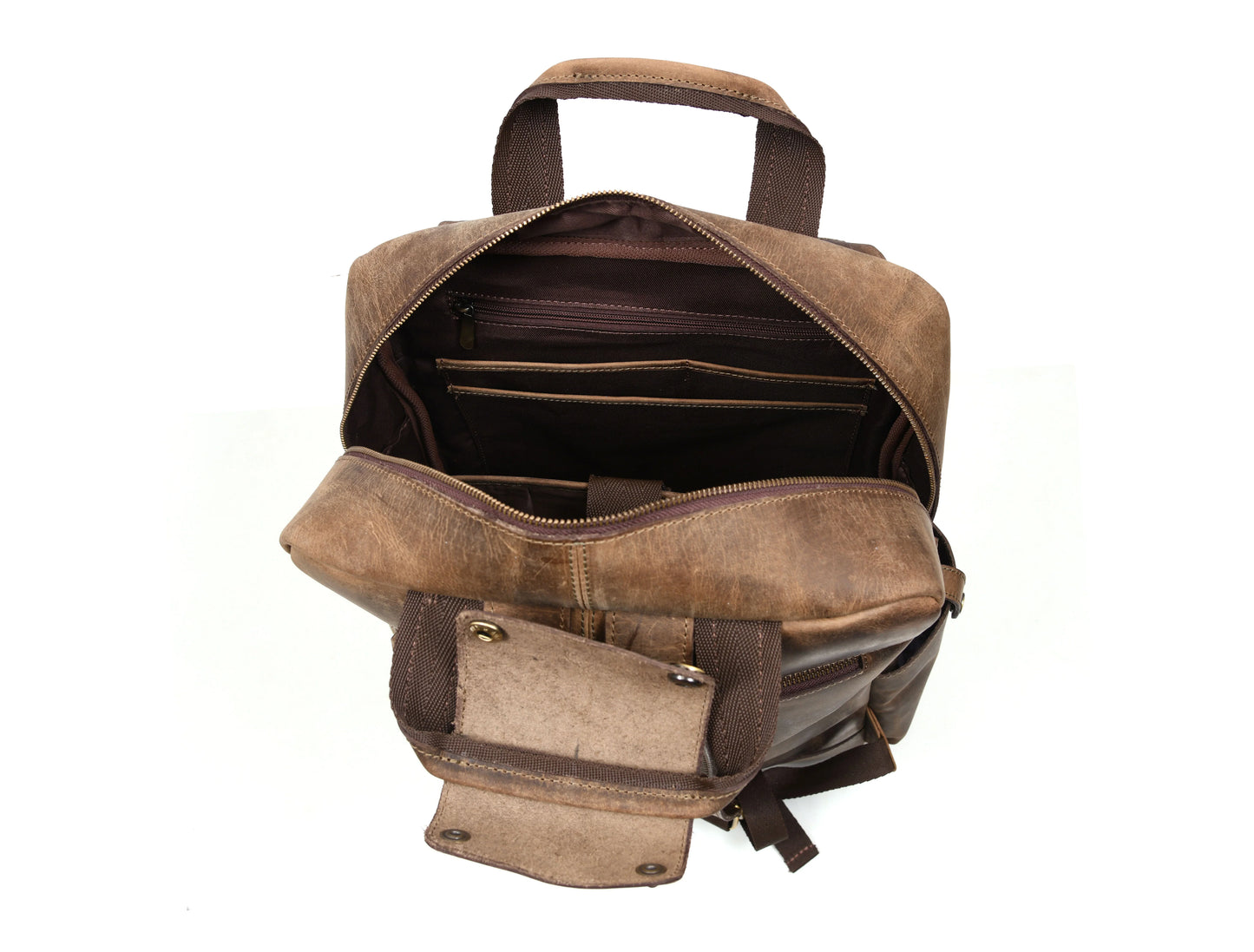 Vintage Leather Backpack Hunter Brown