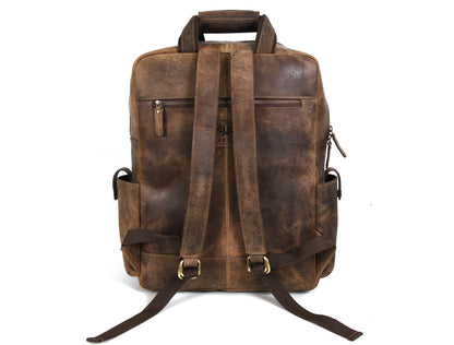 Vintage Leather Backpack Hunter Brown