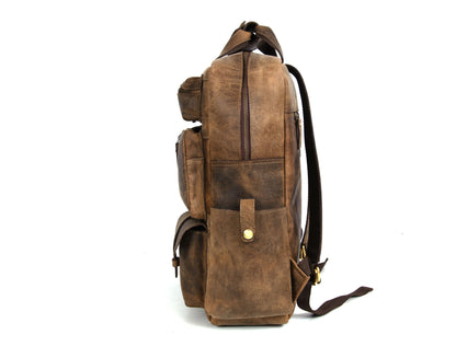 Vintage Leather Backpack Hunter Brown