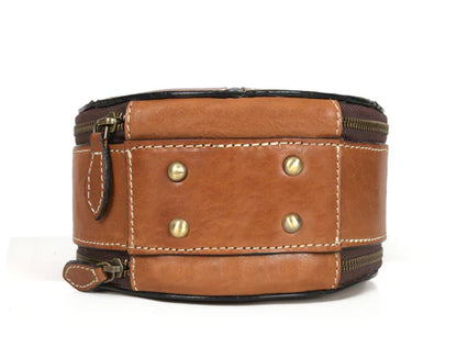 Leather Round Crossbody Bag | LB-520