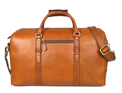 Taranto Leather Weekender Bag - Chestnut