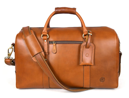 Taranto Leather Weekender Bag - Chestnut